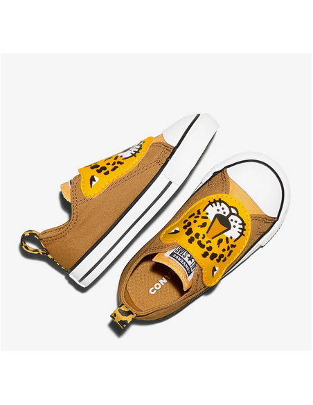 Scarpe Bambino Converse Chuck Taylor All Star One Strap Leopards Easy-On - Marrone