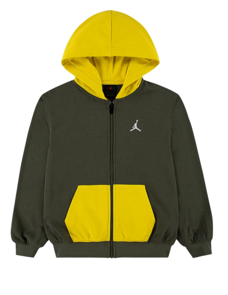 Jordan Boys' MJ Brooklyn Zip-Up Hoodie - Green/Yellow