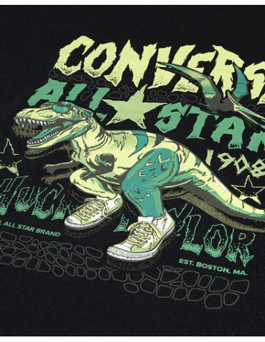 T-shirt Bambino Converse Dino - Nero