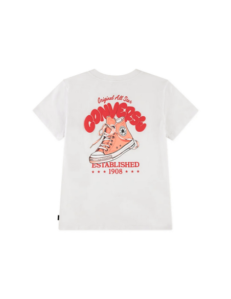 T-shirt ragazza Converse BUBBLE SNEAKER - BIANCO