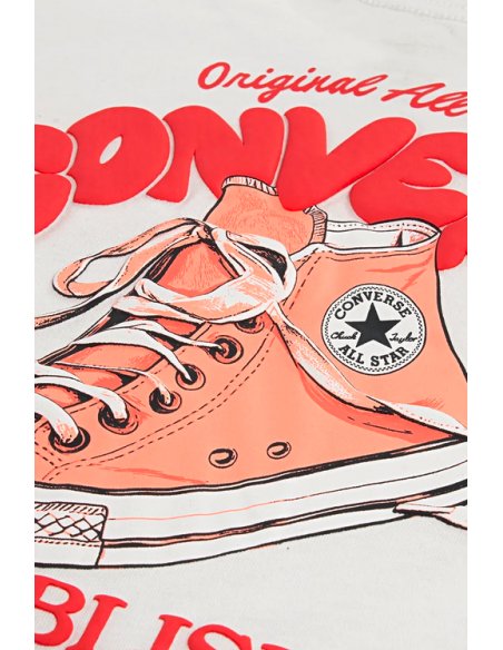 Converse BUBBLE SNEAKER Girls' T-Shirt - WHITE