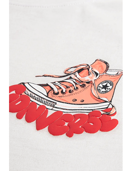 Converse BUBBLE SNEAKER Girls' T-Shirt - WHITE