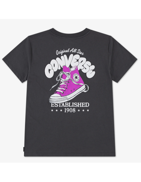 Converse BUBBLE SNEAKER Girls' T-Shirt - Grey