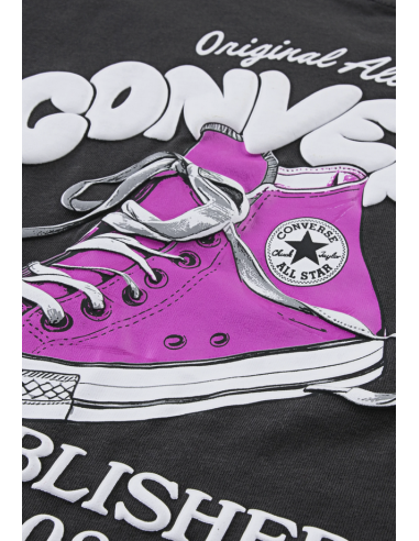 Converse BUBBLE SNEAKER Girls' T-Shirt - Grey