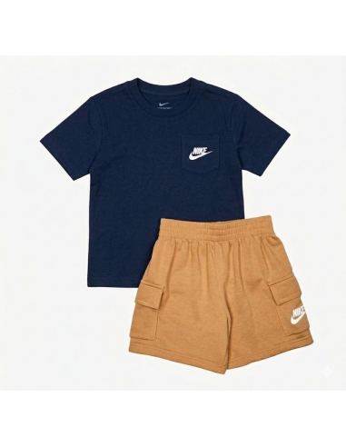 Completo Bambino Nike Pocket Tee set - Blu/Beige
