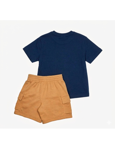 Nike Pocket Tee Kids' Set - Blue/Beige