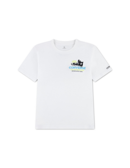T-shirt Ragazzo Converse frontback texture - BIANCO