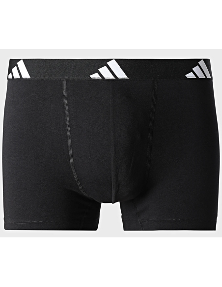 Two Adidas Men's Active Flex Cotton Boxers - Black/Grey