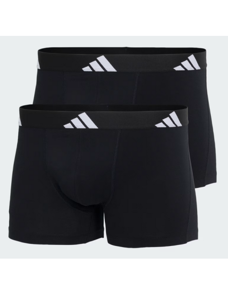Two Adidas Men's Active Flex Cotton Boxers - Black