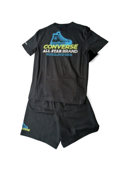 Tuta Ragazzo Converse GLOBE FRONTBACK - NERO