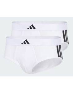 Due Slip Uomo Adidas Active Flex Cotton 3-Stripes - Bianco