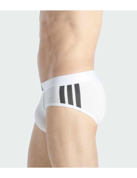 Due Slip Uomo Adidas Active Flex Cotton 3-Stripes - Bianco