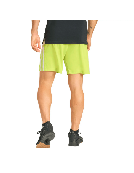 Pantaloncino Uomo Adidas Pique Workout Base 3-Stripes- GIALLO FLUO