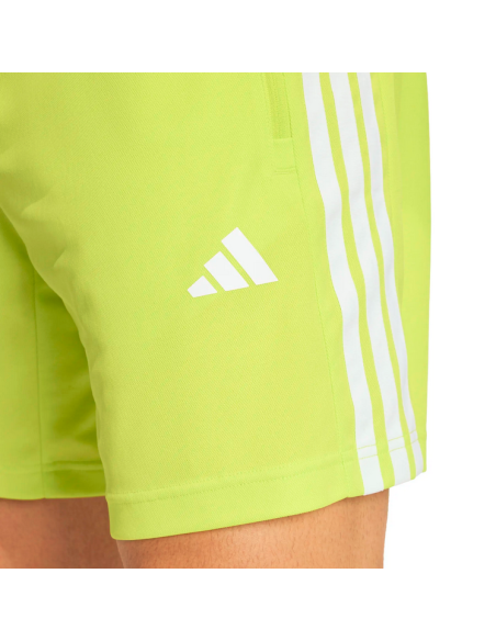 Adidas Pique Workout Base 3-Stripes Men's Shorts - NEON YELLOW