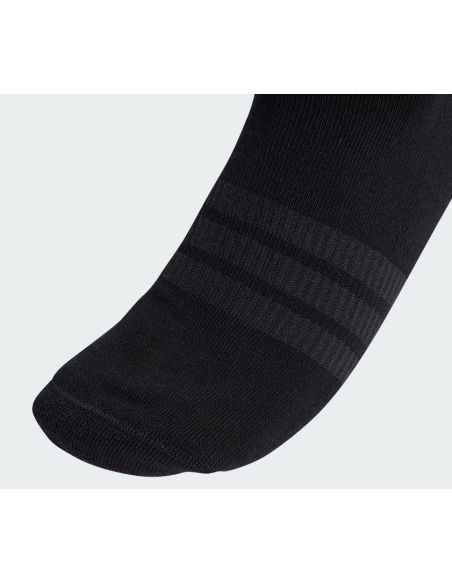Three Pairs of Adidas 3-Stripes Cushioned Ankle Socks - Black