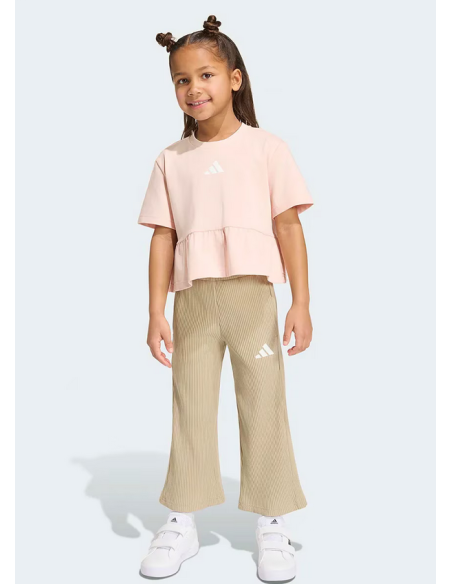 Adidas Essentials SWTP Girls' Tracksuit - Beige/Pink