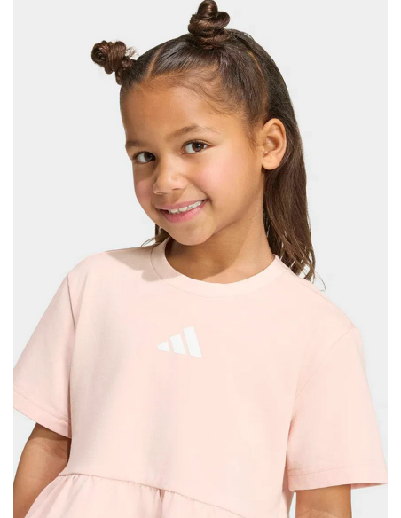 Completo Bambina Adidas Essentials SWTP - Beige/Rosa