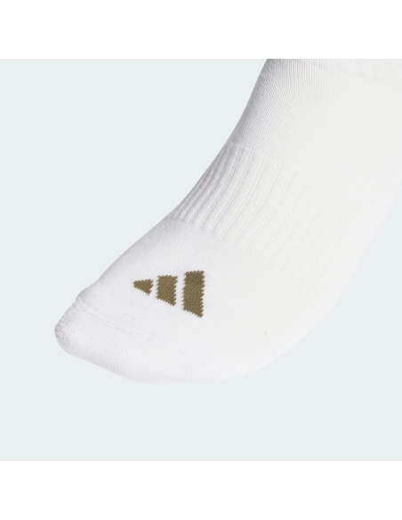 Tre Paia di Calze Adidas 3-Stripes Cushioned Sportswear Crew - Bianco/Beige