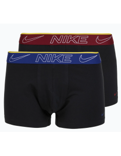 Two Nike Elite Cotton Stretch Boxers - Black/Blue/Bordeaux