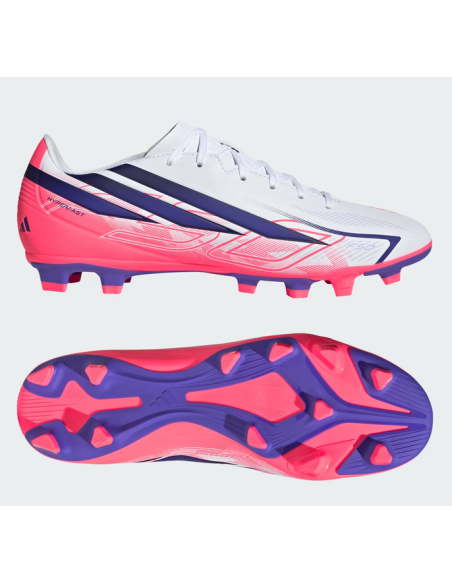 Scarpe Calcetto Bambino Adidas F50 Hyperfast Club - Bianco/Fucsia