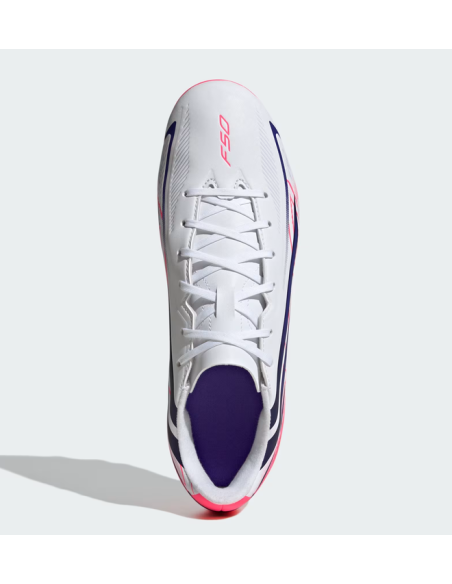 Scarpe Calcetto Bambino Adidas F50 Hyperfast Club - Bianco/Fucsia