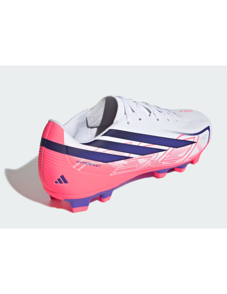 Scarpe Calcetto Bambino Adidas F50 Hyperfast Club - Bianco/Fucsia