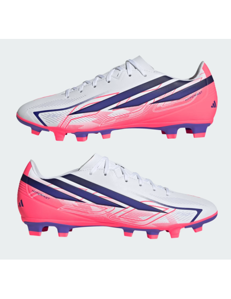 Scarpe Calcetto Bambino Adidas F50 Hyperfast Club - Bianco/Fucsia