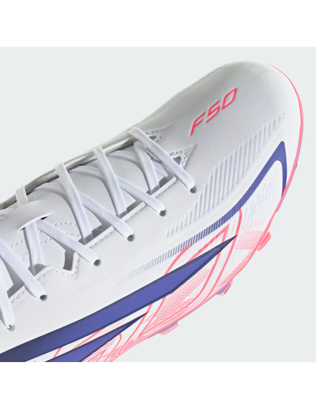 Scarpe Calcetto Bambino Adidas F50 Hyperfast Club - Bianco/Fucsia