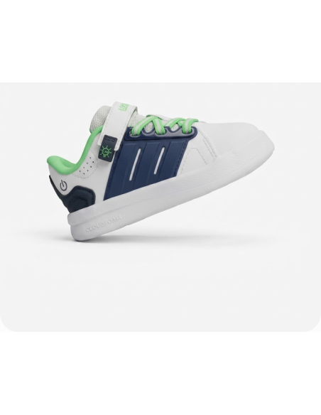 Scarpe Bambino Adidas LIGHTORAMA COURT EL I - BIANCO/VERDE/BLU