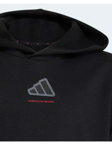 Adidas Boys' Hoodie Slogan Fleece - Black