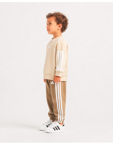 Adidas 3-Stripes Tracksuit for Boys - Beige/Brown