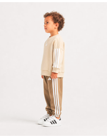 Adidas 3-Stripes Tracksuit for Boys - Beige/Brown