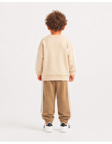Adidas 3-Stripes Tracksuit for Boys - Beige/Brown