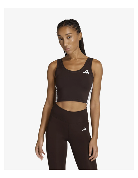 Adidas Train Essentials 3-Stripes Women's Top - Brown