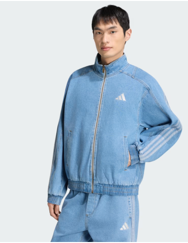 Adidas Men's Denim Jacket - Light Blue