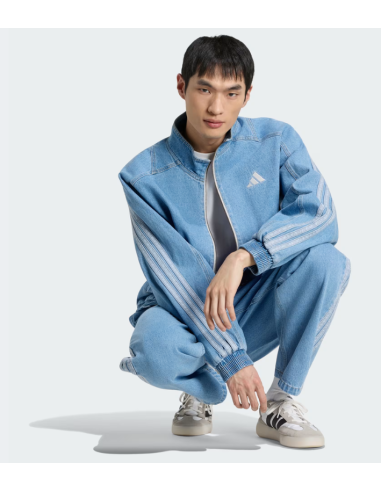 Adidas Men's Denim Jacket - Light Blue