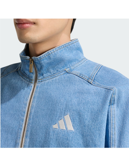 Adidas Men's Denim Jacket - Light Blue