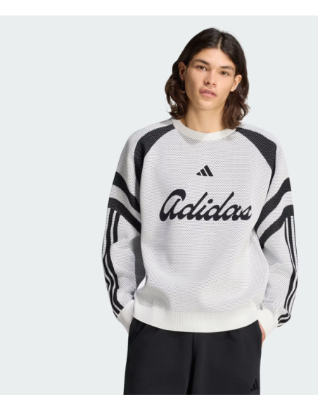 Adidas Men's House of Tiro Knitted Sweatshirt - White/Black