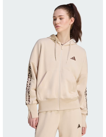 Giacca Donna Adidas Essentials 3-Stripes Animalier - Beige