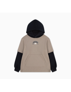 Felpa Ragazzo CONVERSE Colorblock Patch Hoodie - BEIGE