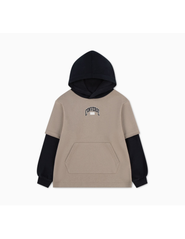 Converse Boys' Colorblock Patch Hoodie - Beige