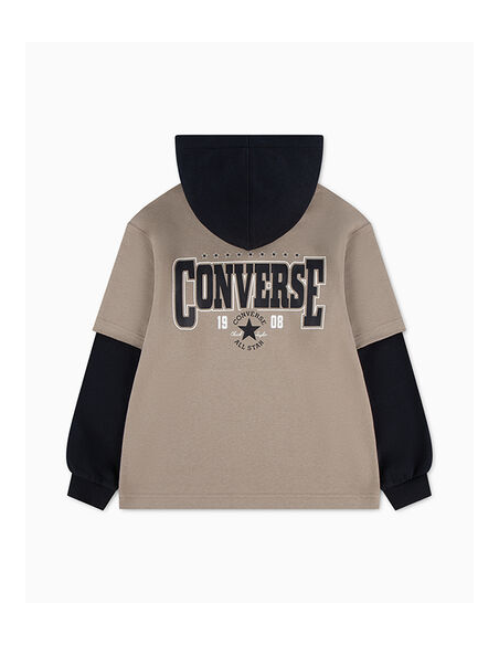Converse Boys' Colorblock Patch Hoodie - Beige