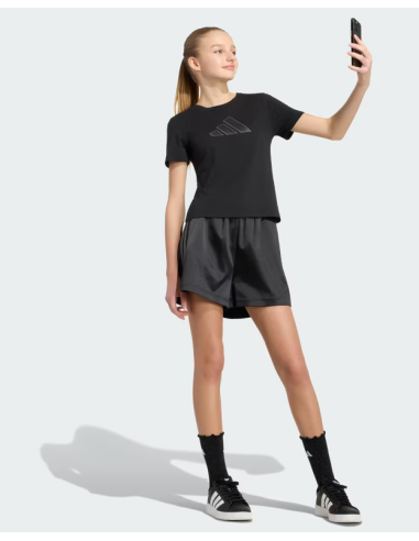 T-shirt Ragazza Adidas Satin - Nero