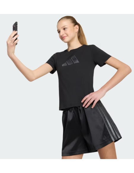 T-shirt Ragazza Adidas Satin - Nero