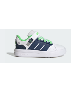Adidas LIGHTORAMA COURT EL I Kids' Shoes - WHITE/GREEN/BLUE 2