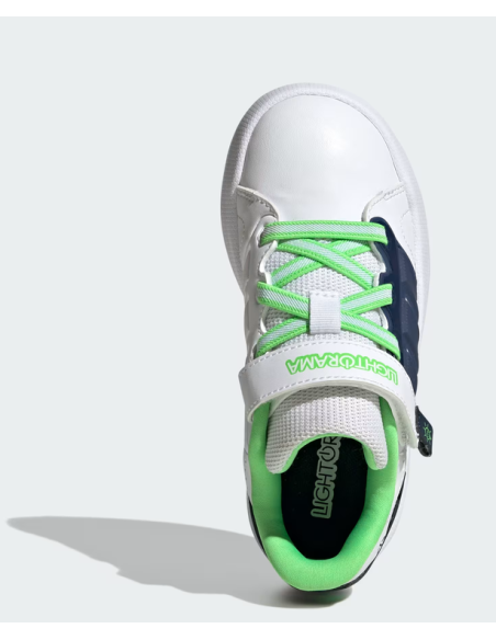 Adidas LIGHTORAMA COURT EL I Kids' Shoes - WHITE/GREEN/BLUE