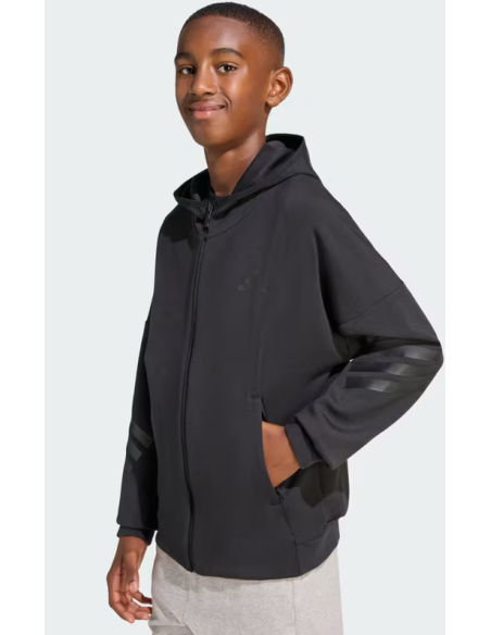 Felpa Ragazzo Adidas Future Icons 3-Stripes - Nero