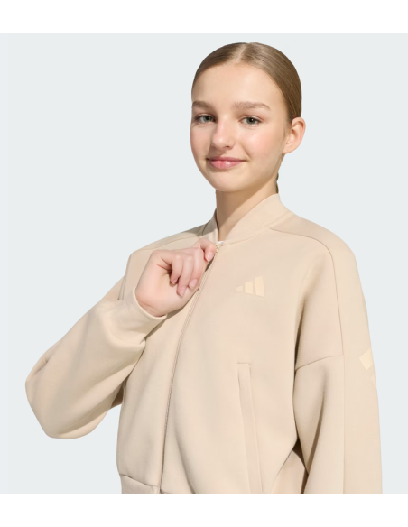 Adidas Future Icons 3-Stripes Girls' Jacket - Beige