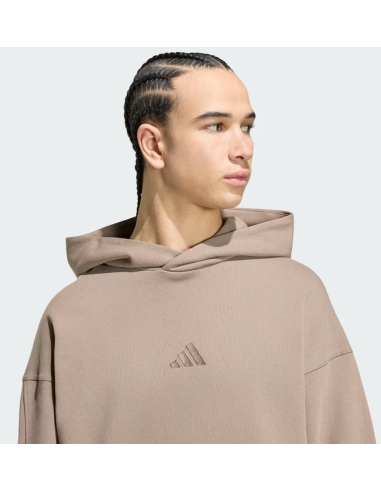 Felpa Uomo Adidas Kit Small Logo - Marrone