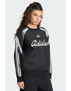 Felpa Donna Adidas House of Tiro Knitted - Nero